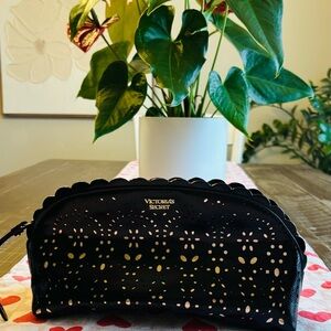 Victoria's Secret Black and Gold Cosmetic Pouch